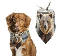 Encounter Bandanas en forme d'ours pour chien et chat - Bavoirs triangulaires lavables pour animaux domestiques