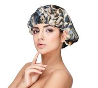 Encounter Bonnet en soie avec ours en satin pour dormir, bonnet de sommeil doux double couche en soie pour femme, cheveux longs tressés naturels bouclés