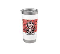Encouragement au singe en méditation, yoga débutant Gobelet isotherme en acier inoxydable double paroi