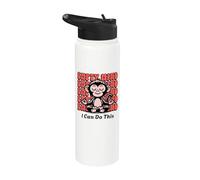 Encouragement au singe en méditation, yoga débutant Stainless Steel Insulated Water Bottle