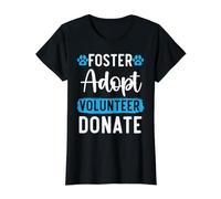 Encourager à Adopter Un Don de bénévoles, Droits des Animaux, Sauvetage T-Shirt Graphique avec Valeur, Femme, Noir, L