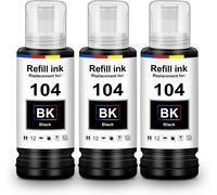 Encre 104 ET-2870 ET-2812 ET-2821 ET-1810 ET-2820 Cartouche Compatible pour Epson 104 Multipack Noir Bouteille Compatible pour Epson Ecotank ET-2850 ET-4700 ET-2756 ET-2756 ET-4750 ET-2751