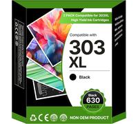 Encre 303 303Xl Remplacement Cartouche Pour Hp 303 303 Xl Noir Pour Hp Envy Photo 6230 7134 6232 6220 7830 6234 7130 7855 7864 (1 Noir)