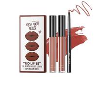 Encre à Lèvres Liquide Mate & Brillant à lèvres & Crayon à lèvres Ensemble, velouté longue durée Waterproof No Transfert Rouge à lèvres,Tenue Longue Durée, Résistant à la transpiration Kissproof.