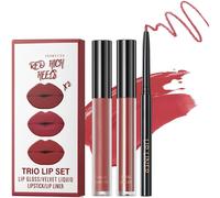 Encre À Lèvres Liquide Mate & Brillant À Lèvres & Crayon À Lèvres Ensemble,Velouté Longue Durée Waterproof No Transfert Rouge À Lèvres,Tenue Longue Durée,Résistant À La Transpiration Kissproof.