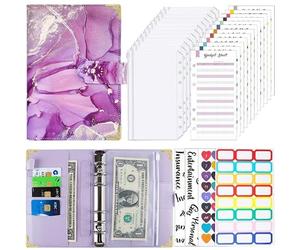 Encre A6 - Reliure à anneaux - Impression couleur - Carnet de notes - En cuir synthétique - Classeur à feuilles volantes - Manuel d'utilisation (fée violet)
