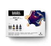 Liquitex Professional Encre acrylique Set 3 x 30 ml Couleurs profondes + médium de lissage 118 ml