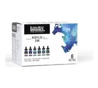 Encre acrylique - Liquitex Pro - Couleurs aqua - 6 flacons de 30ml - Calligraphie