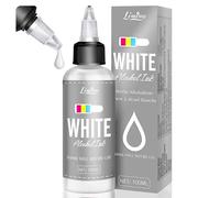 Encre Alcoolique Blanche pour Résine Époxy - 100ml Pigment Blanc pour Concentré, Encre à Base d'Alcool pour Peinture sur Époxy, Art à la Résine, Verre, Papier Yupo, Création de Gobelets