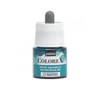 Pébéo - Encre Colorex 45 ML Bleu d'Orient - Colorex Encre Aquarelle Pébéo - Encre bleu Rendu Velouté - Encre Dessin Multi-outil Tous Supports - 45 ML - Bleu d'Orient