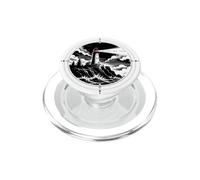 Encre Blackwork Code Morse pour Phare Nautique PopSockets PopGrip pour MagSafe