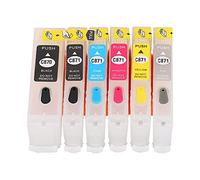 Encre Cartouche Ensemble 5 Couleurs Accessoires d'imprimante PGI 870BK CLI 871BK C M Y GY pour MG7780 MG5780 MG6880 PIXMA Large 26 ML Small 12ML Pages imprimées compatibles de 12