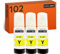 Encre Compatible avec Epson 102 Jaune pour EcoTank ET 2700 2750 2751 2756 3700 3700 3750 4750 (3X 70ml)