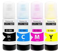 Encre Compatible avec Epson 104 pour ET-2710 ET-2711 ET-2712 ET-2714 ET-2715 ET-2720 ET-2721 ET-2726 ET-2810 ET-2815 ET-2820 ET-2821 ET-2825 ET-2826 ET-4700 ET-4800 (4 x 70ml)
