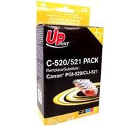 Encre compatible UPrint avec CLI521, C-520/521 PACK, 2xnoir/1xcyan/1xmagenta/1xyja, avec puce