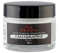 Encre de calligraphie pigmentée - Blanc - Jacques Herbin - Flacon 40ml