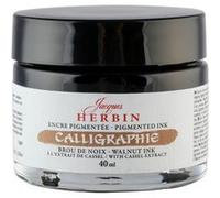 Encre de calligraphie pigmentée - Brou de noix - Jacques Herbin - Flacon 40ml