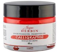 Encre de calligraphie pigmentée - Rouge de Chine - Jacques Herbin - Flacon 40ml