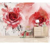 Encre De Chine En Relief Rouge Rose Art Papier Peint 3d Moderne Soie Texturée Haut De Gamme IdéAl Pour Le Salon Et La Chambre à Coucher-430cm×300cm