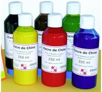 Encre de Chine Lot de 6 flacons 250ml Assortiment