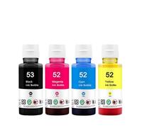 Encre de colorant de recharge compatible Compatible avec les imprimantes de réservoir GT51 GT52 GT53 GT5810 GT5820 Modèles 450 455 500 510 515 516 519 530 559 570 610 615 651(1 Set - 4 Color)