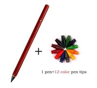 Encre De Crayon Éternelle En Bois Pour Étudiants,Écriture Illimitée Gratuite,Pointe De Stylo De Subdivision Hb,Peinture D'art,Fournitures D'outils De Bureau,Ensemble De 13 Pièces - Type Red