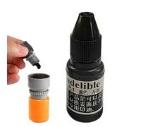 Encre De Tampon Noire - Formule Imperméable À Faible Odeur, Recharge De Tampon En Caoutchouc Sûre, Encre D'application Propre Avec Une Performance De Couleur Longue Durée | Fourniture D'artisanat De