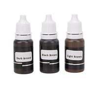 Encre de tatouage de sourcil de Brown foncé clair pour l'usage 24ml de personne de pratique Encre de tatouage de Microblading de sourcil, 3pcs le front Microblading pigmente noir