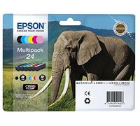 Encre d'origine EPSON Multipack Eléphant T2428 : cartouches Noir, Cyan, Magenta, Jaune, Cyan clair, Magenta clair