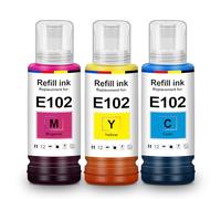 Encre E102 Compatible pour Epson E102 ET-2856 ET-3950 ET-3850 ET-4850 | E102 Multipack couleur Bouteille Cartouche Compatible pour Epson Ecotank ET-2850 ET-15000 ET-4856 ET-2851 ET-2750 ET-4750