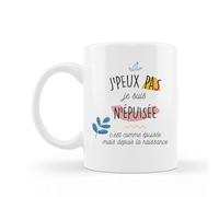 Encre et créations Mug céramique imprimé J'peux pas je suis n'épuisée, cadeau pour une collègue de travail