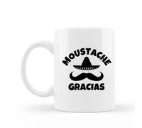 Encre et créations Mug céramique imprimé Moustache gracias