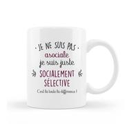 Encre et créations Mug Céramique - Je Ne Suis Pas Asociale, Je Suis Juste Socialement Sélective
