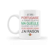 Encre et créations Mug céramique - Je suis portugaise, je ferme déjà pas ma gueule quand j'ai tort, alors imagine quand j'ai raison