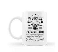 Encre et créations Mug céramique - Je suis un papa motard, c'est comme un papa normal mais en carrément plus cool