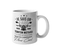 Encre et créations Mug Céramique - Je suis un tonton motard, c'est comme un tonton normal mais en carrément plus cool