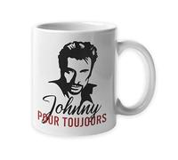 Encre et créations Mug céramique - Johnny Hallyday pour toujours - fan de Johnny - rock'n'roll - cadeau anniversaire