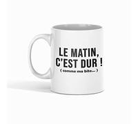 Encre et créations Mug Céramique - Le matin, c'est dur, comme ma bite