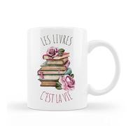 Encre et créations Mug Céramique - Les livres c'est la vie