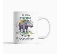 Encre et créations Mug Céramique - Mon Animal Totem c’est l’Hippopotame