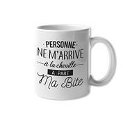 Encre et créations Mug céramique - Personne ne m'arrive à la cheville, à part ma bite