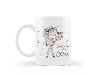 Encre et créations Mug céramique - Quand je chante je deviens Celine
