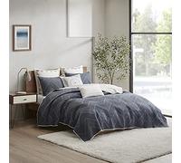 Encre + Ivy Ii13-565 Pomona Mini kit de 3 pièces Couvre-lit, King Size/Californie King Size, Bleu Marine