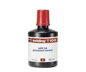 Encre marqueur Edding T-100 rouge flacon de 100 ml