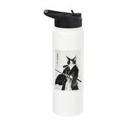 Encre Samurai Cat Warrior - Art japonais Katana félin Stainless Steel Insulated Water Bottle