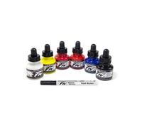Daler Rowney – Encres acryliques Set primaire 6 x 29,5 ml + 1 marqueur Couleurs primaires