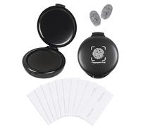 Encreur pour Empreintes Digitales - Encre Noire Effaçable à Séchage Rapide - Lot de 2 Kits Complets avec 20 Lingettes - Parfait pour l'Authentification des Documents et l'Identification