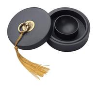 Encrier Chinois en Pierre Noire avec Couvercle, pour Calligraphie | Surface Lisse, Bords Arrondis, Fond Plat, Format Portable, Facile à Nettoyer, pour Atelier et Bureau