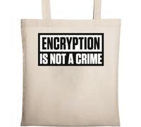 Encryption is Not A Crime Sac fourre-tout en coton écologique avec logo noir et blanc Beige