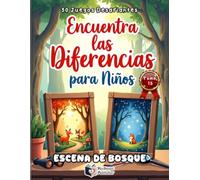 ENCUENTRA LAS DIFERENCIAS para NIÑOS: Escena de Bosque: 50 Puzzles Coloridos de Búsqueda y Observación | Descubre los 5 Errores con Animales y Naturaleza | Modo Desafío (¡Sin soluciones incluidas!)